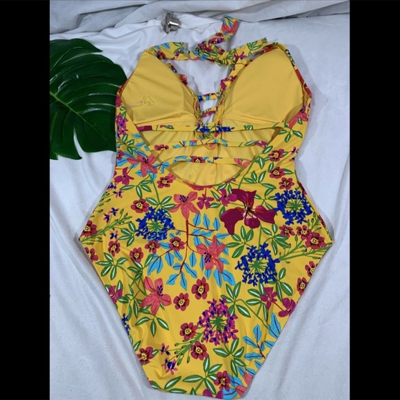 NEW Bleu Rod Beattie Magic Garden Plunge Ruffle One‎ Piece Swimsuit [SZ 12 ] - Picture 6 of 12